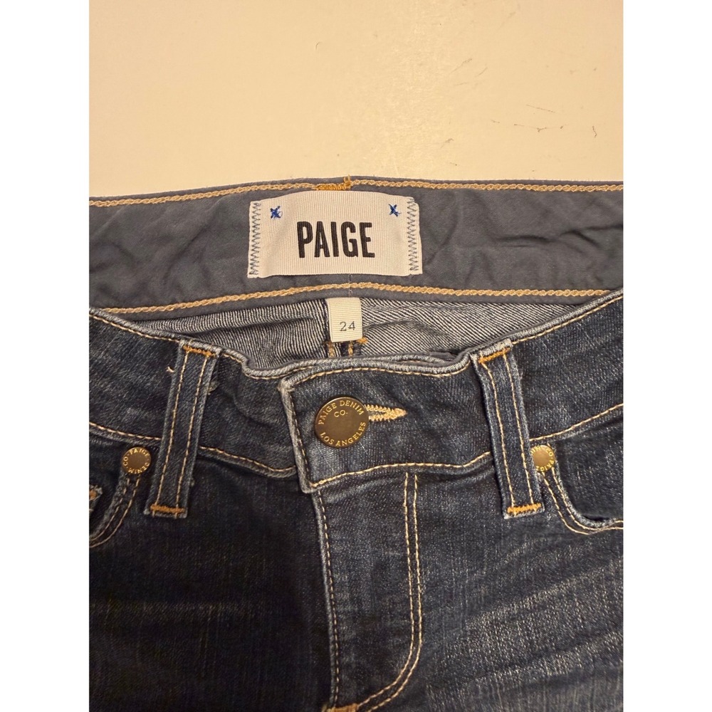 PAIGE Kylie Crop Sedona Straight Leg Jeans Dark Wash Size 24 W1276 - Picture 3 of 9